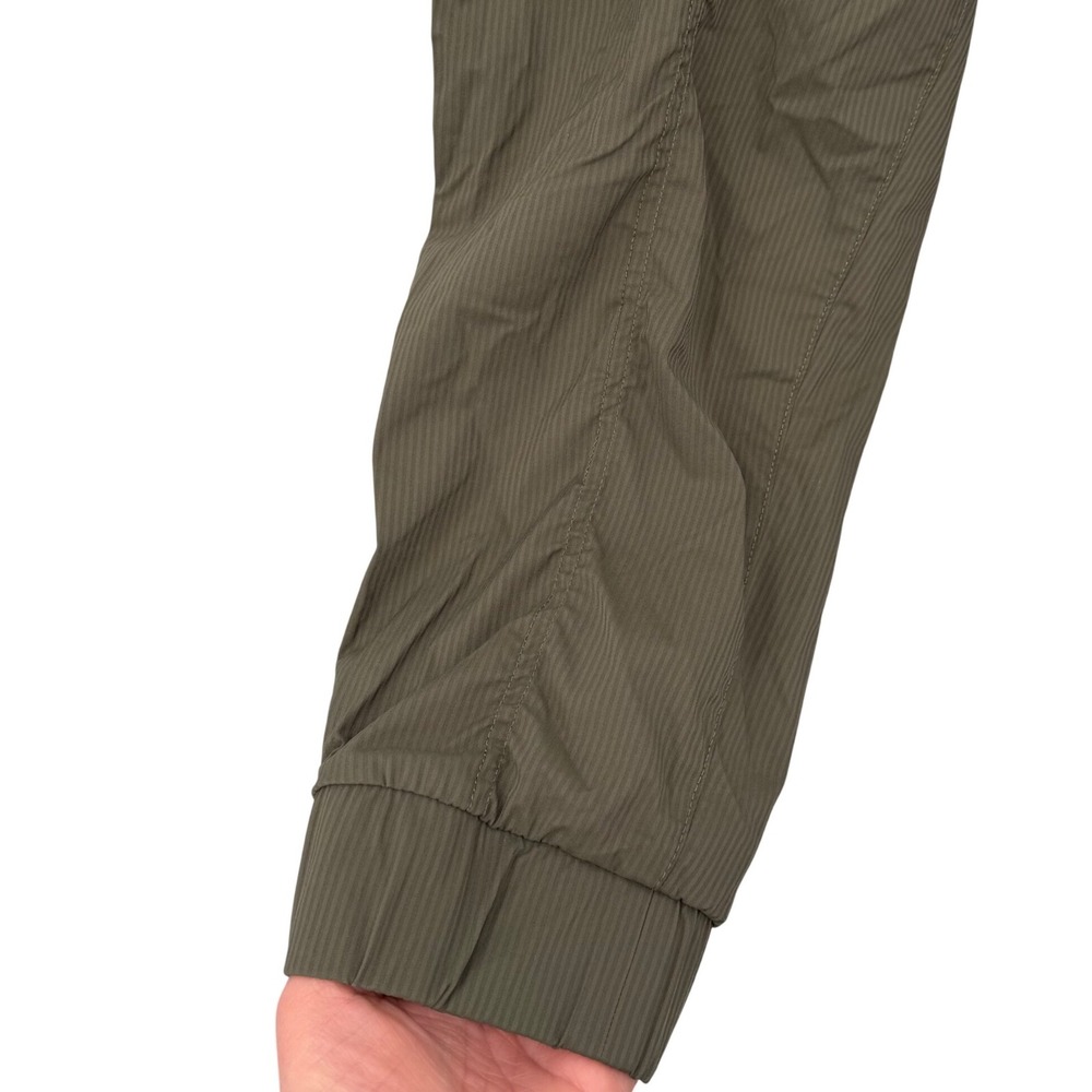 Eddie Bauer Cargo Joggers Womens Large Olive Green Pinstripe Lightweight Hiking - Picture 7 of 9